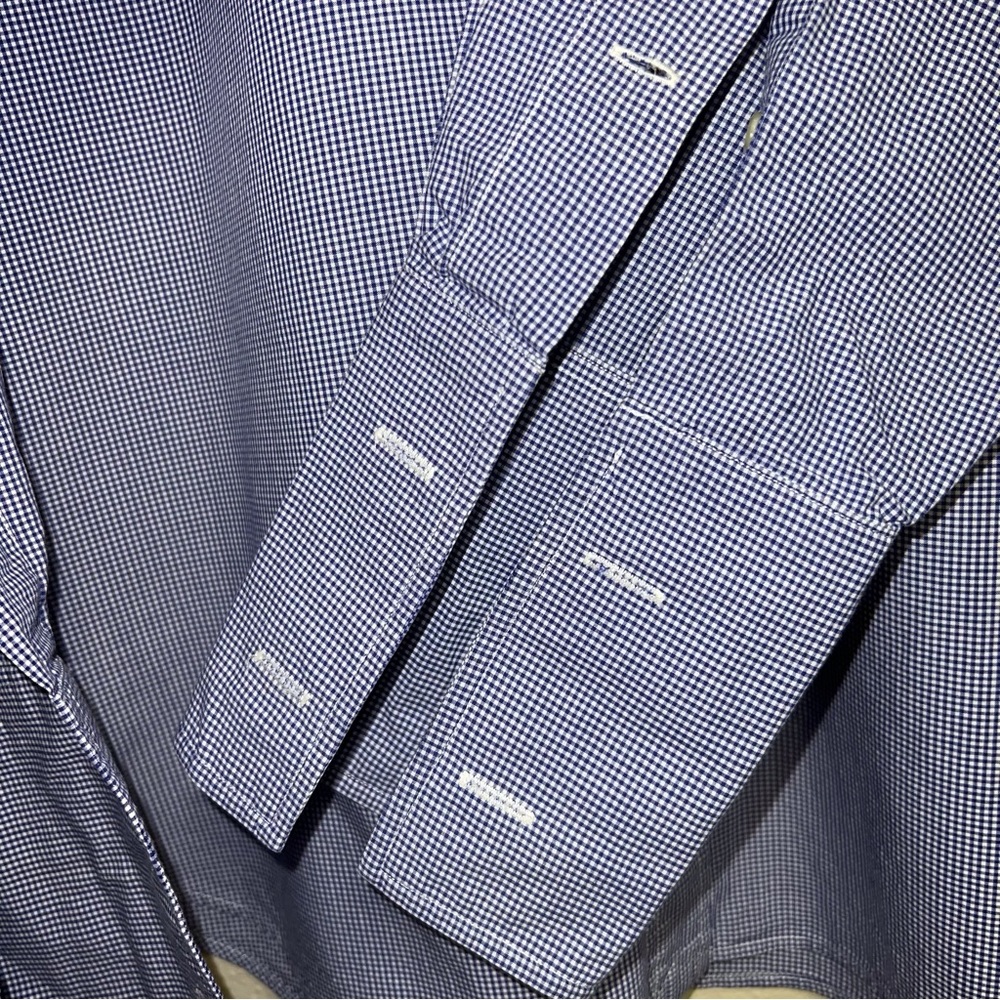 Polo Blue/White Small Checkered Button Down - Regent Classic Fit - Picture 9 of 11